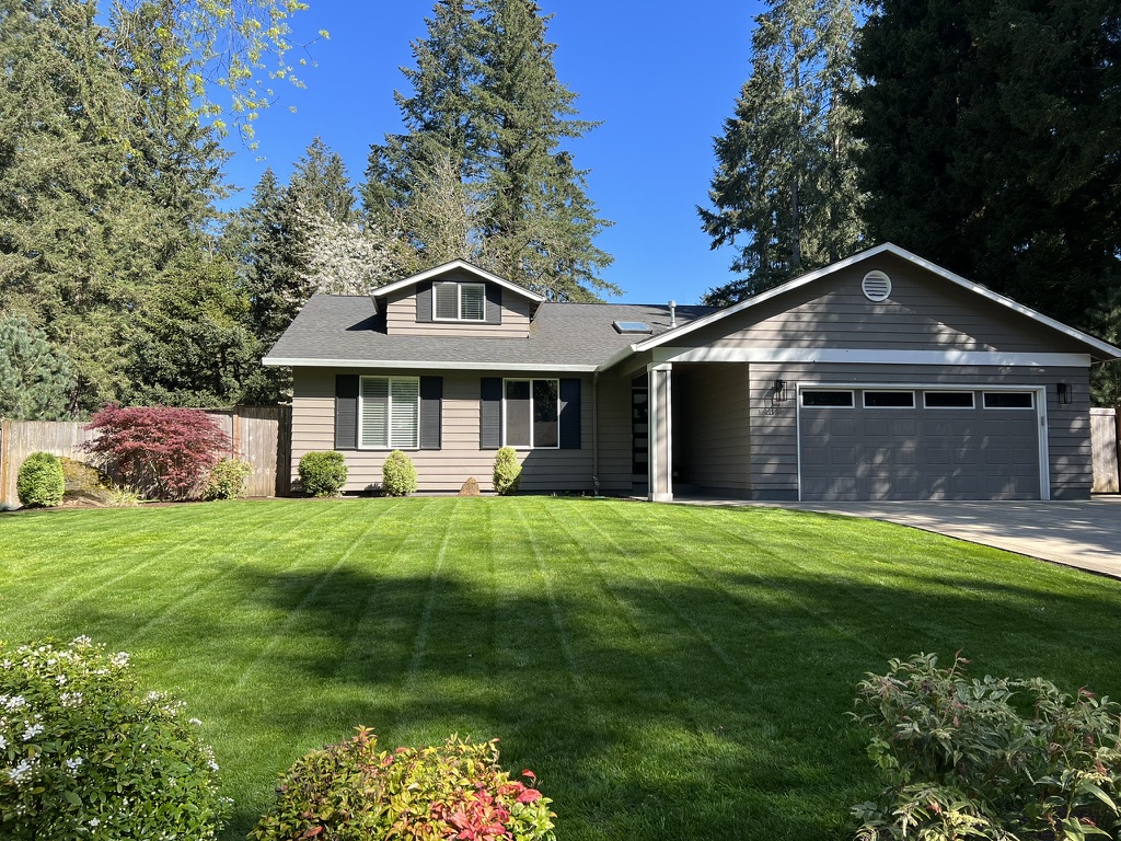 Maintained front lawn